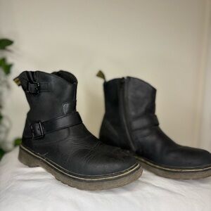 Doc Dr Martens Jiffy Brown Buckle Leather Boots